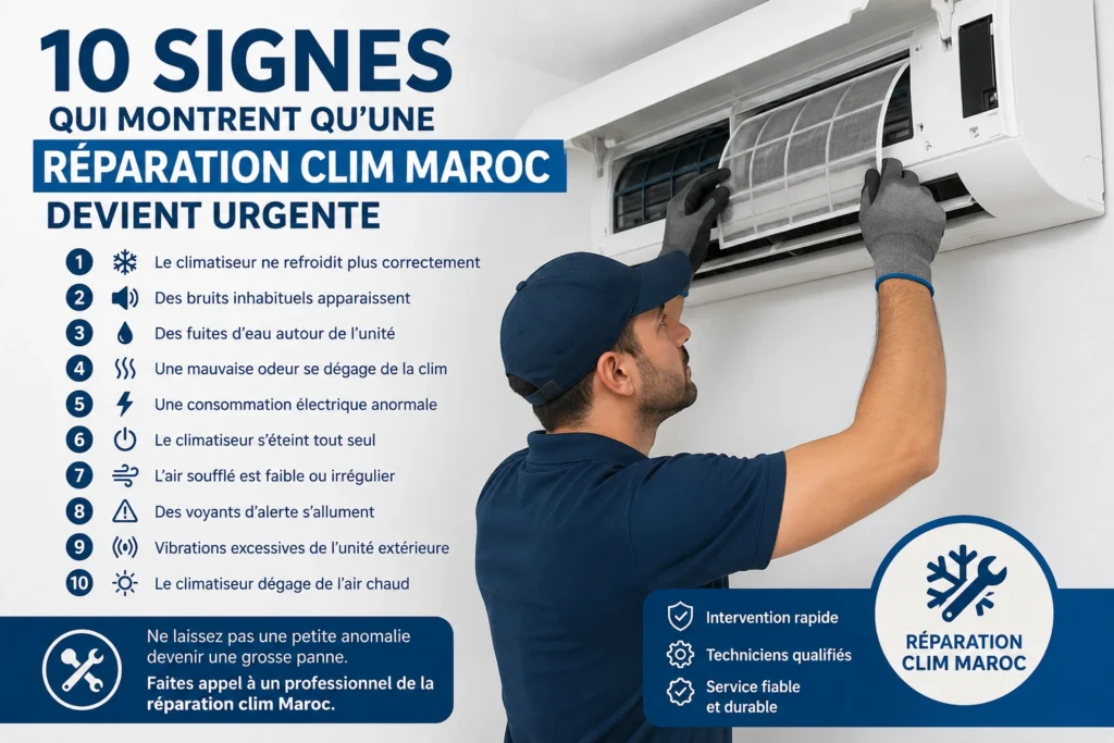 signes pour la réparation des clims