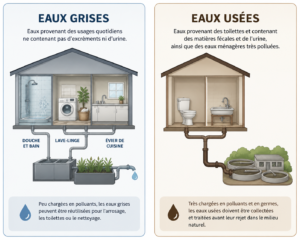 eaux grises et usees
