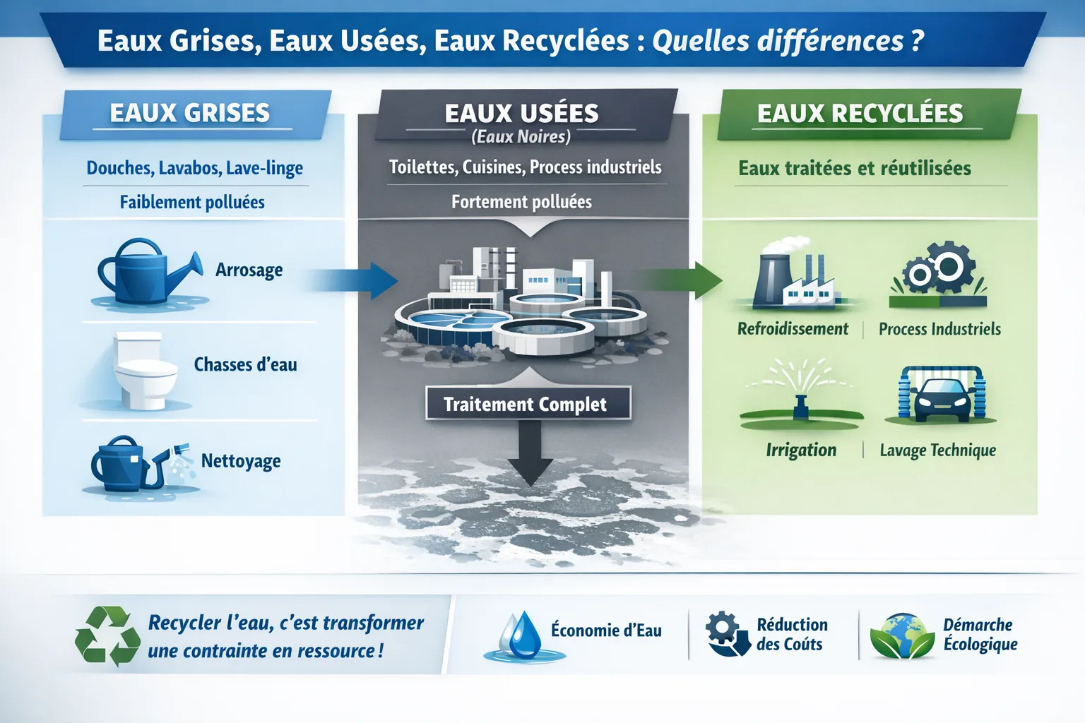 Solutions innovantes des eaux grises, eaux usées et eaux recyclées: l&rsquo;essentiel 0-1?