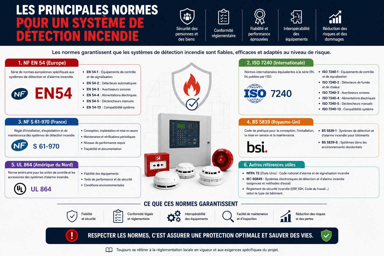 les normes de système de détection incendie