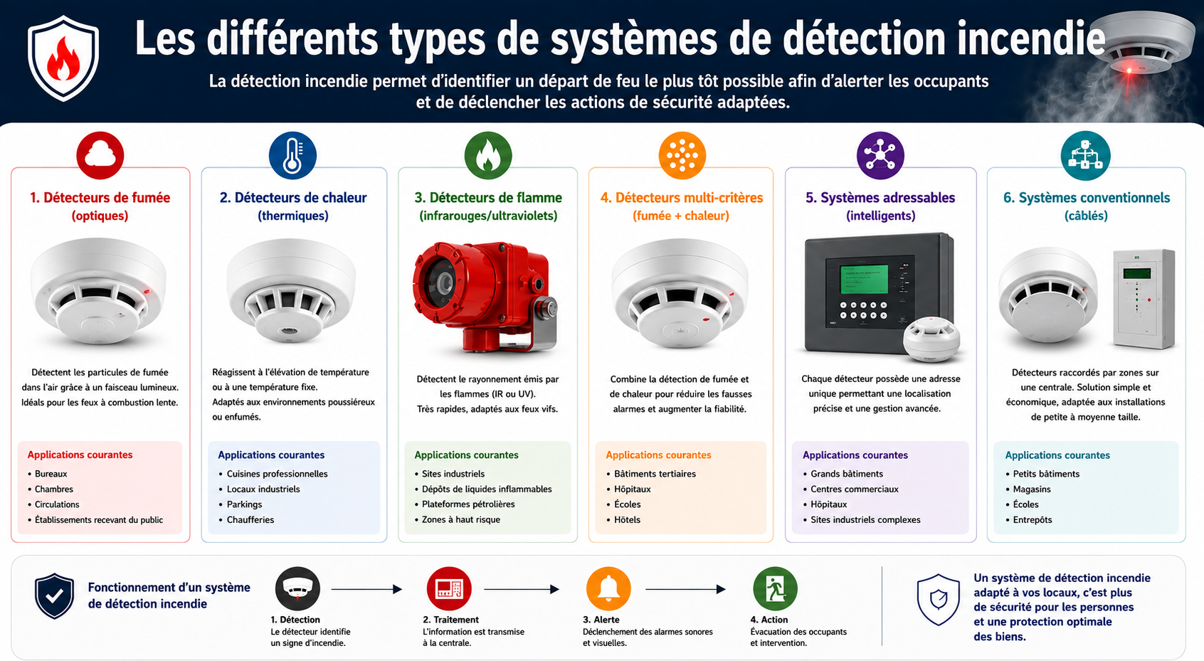 types de systèmes de détection incendie
